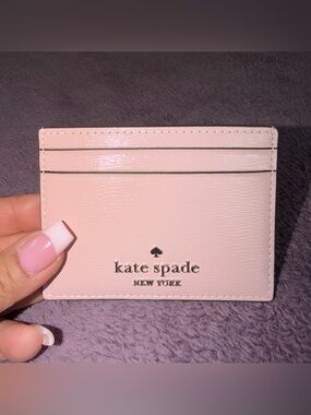 kate ♠️ spade Tutu Pink Card Case with Silver Logo